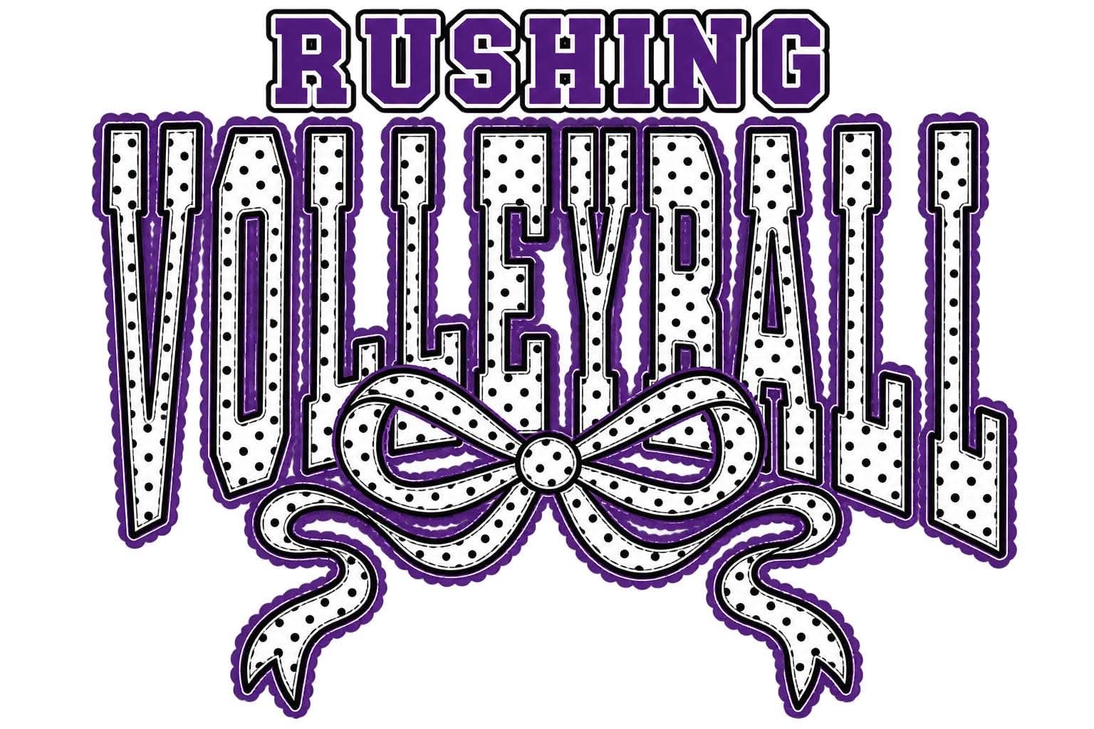 Rushing Volleyball Scallop Dots