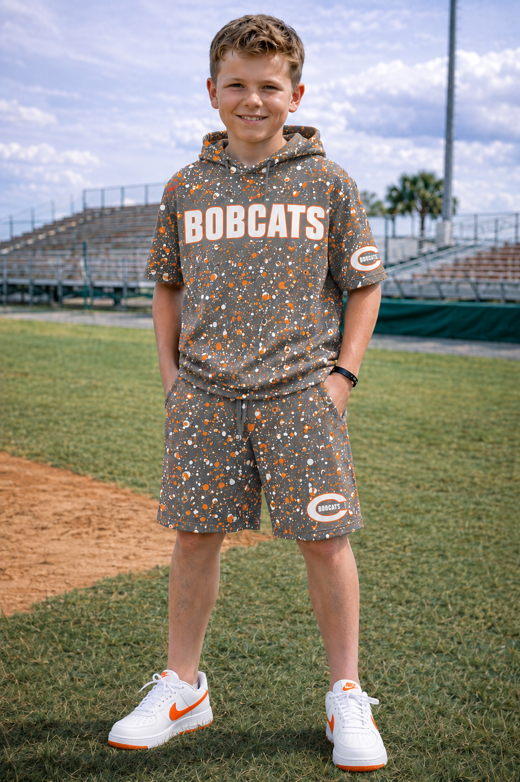 Celina Graffiti Short Sleeve Hoodie