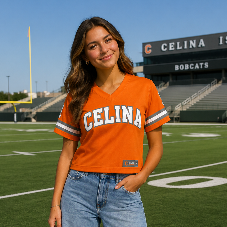 Celina Crop Football Jersey
