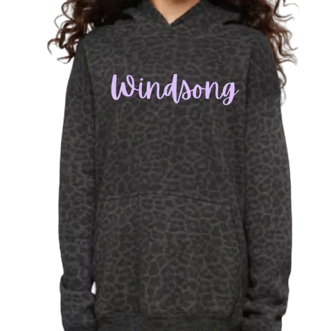 Windsong Leopard Glitter Puff Hoodie