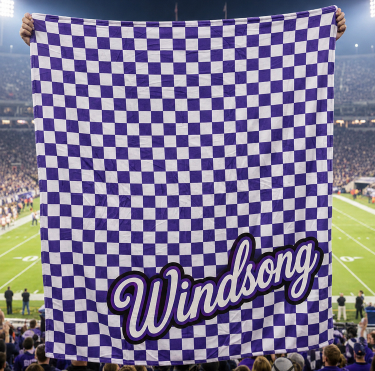 Windsong Ranch Elementary Checkered Game Day Blanket (PREORDER: CLOSES 8/5)