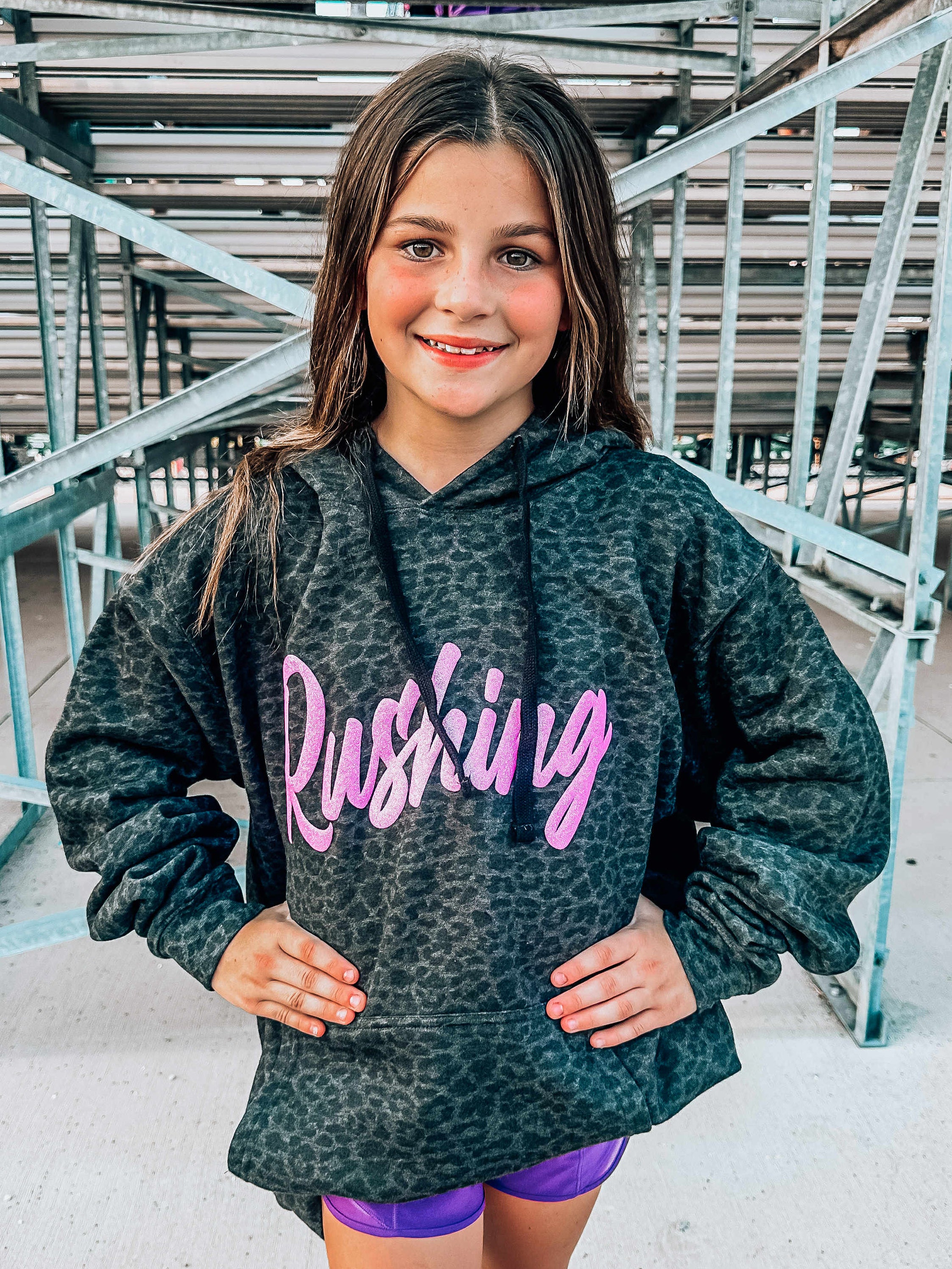 Rushing Leopard Puff Hoodie