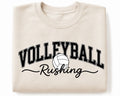 Rushing Volleyball Varsity Cursive